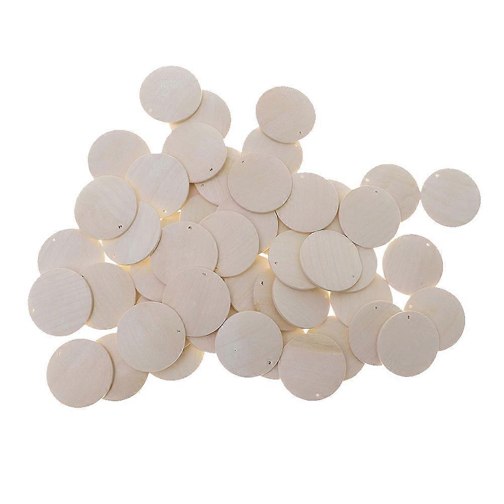 Unfinished Round Wood Slices Round Wooden Slices Handmade Cards Christmas Ornaments Light Yellow 40mm 50Pcs