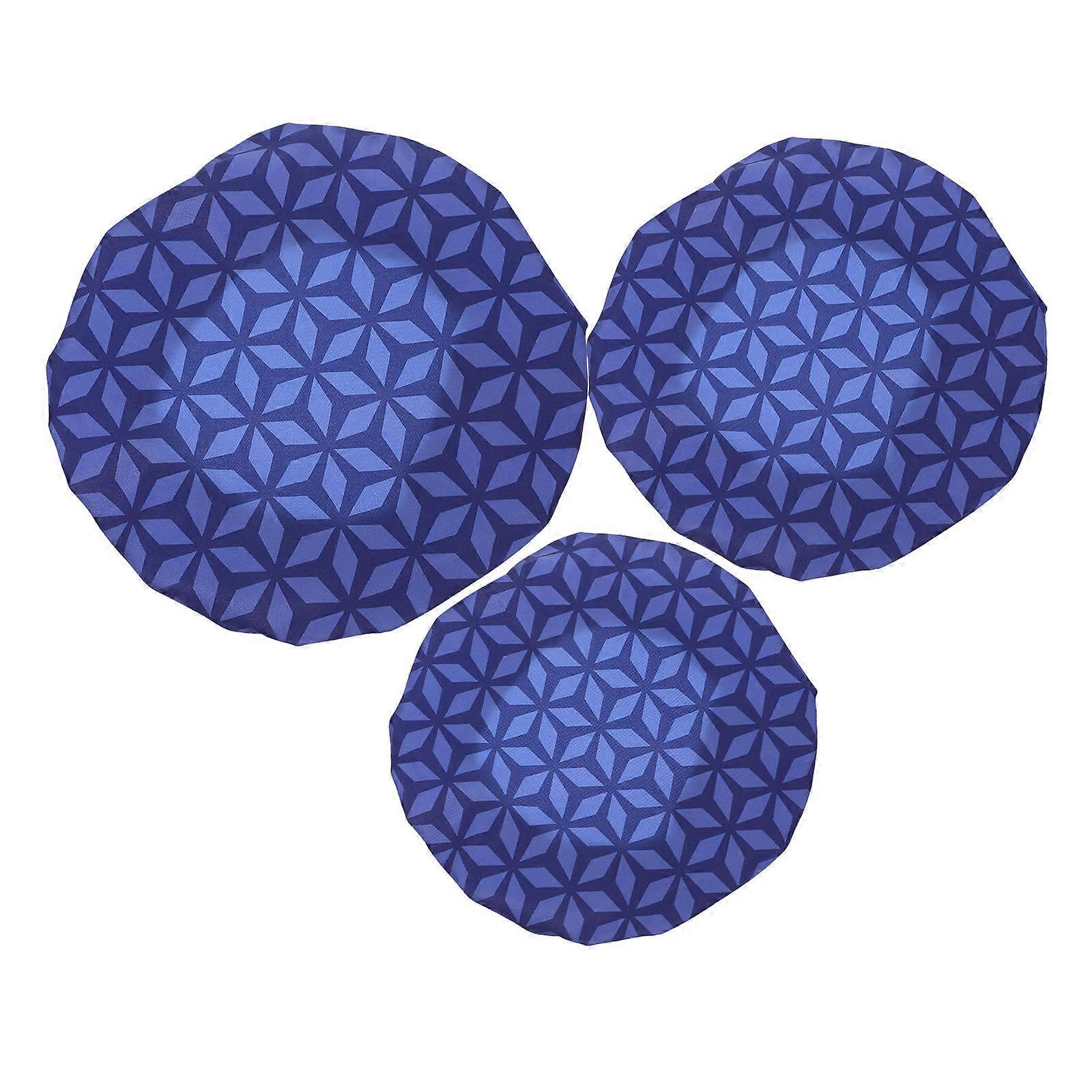 Elastic Container Covers Reusable Dish Plate Lids For Picnic Waterproof Polyester 3Pack