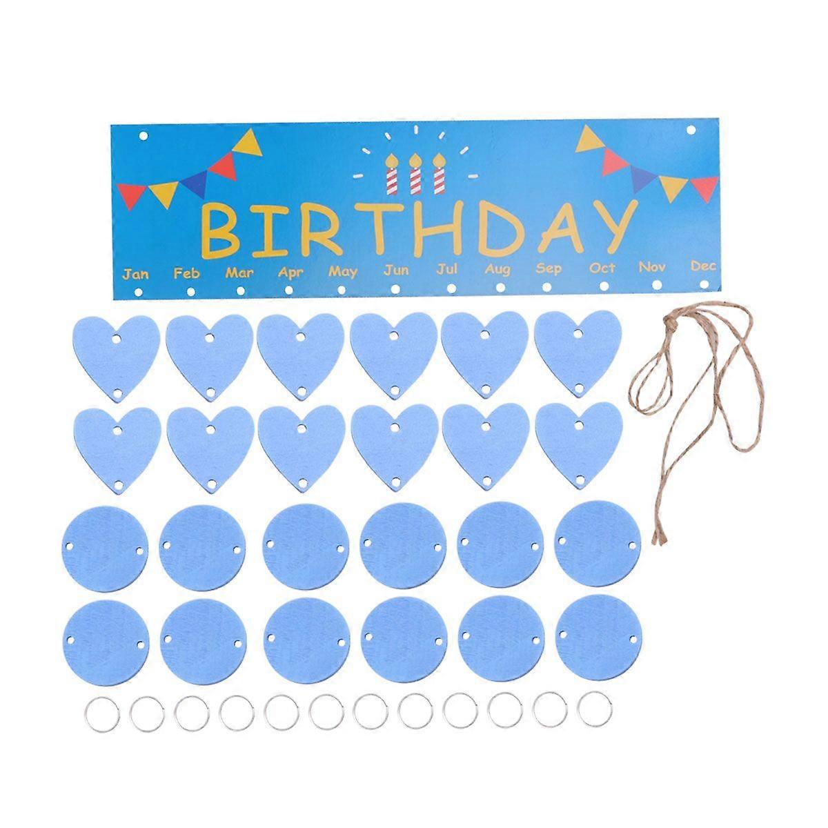 1PC Family Friends Birthday Hanging Calendar DIY Wooden Calendar Calendar Reminder Board Home Decor