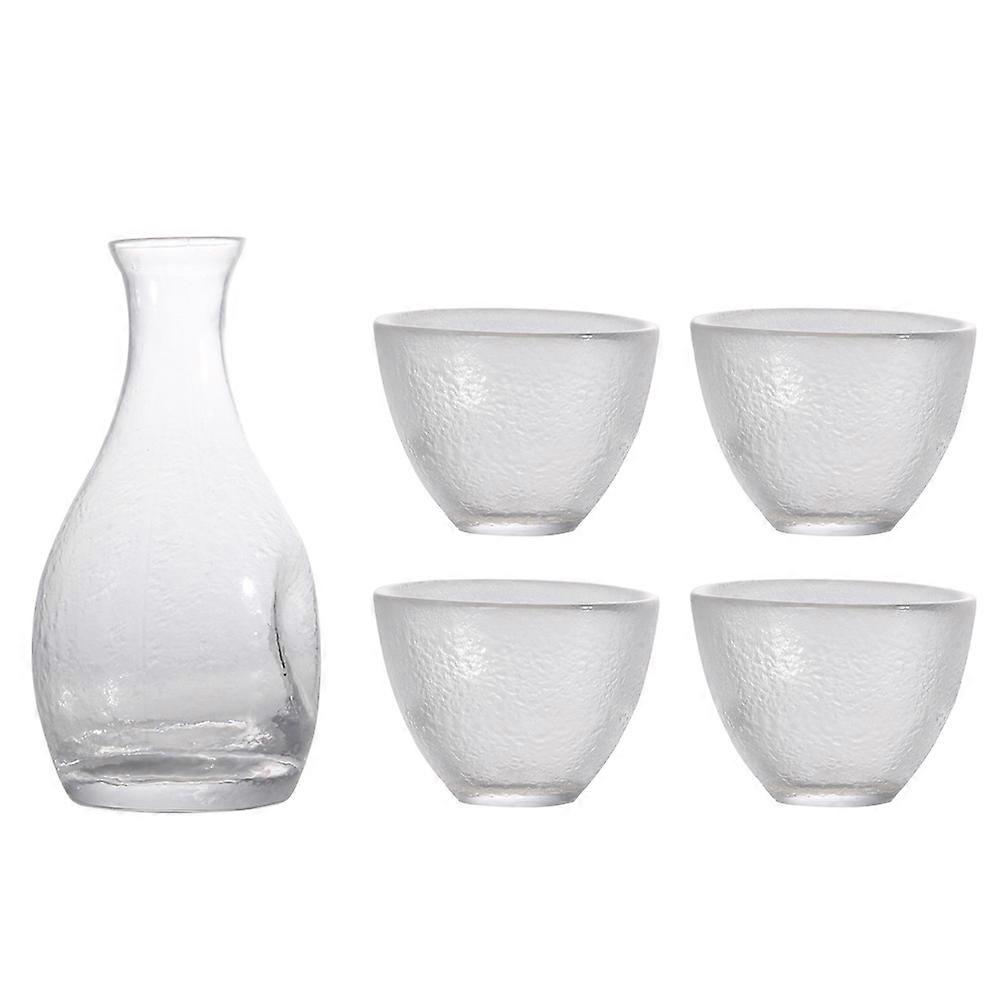 Japanese Style Cup Sake Cup and Pot Narrow Neck Heat Retention Friends 1 Set