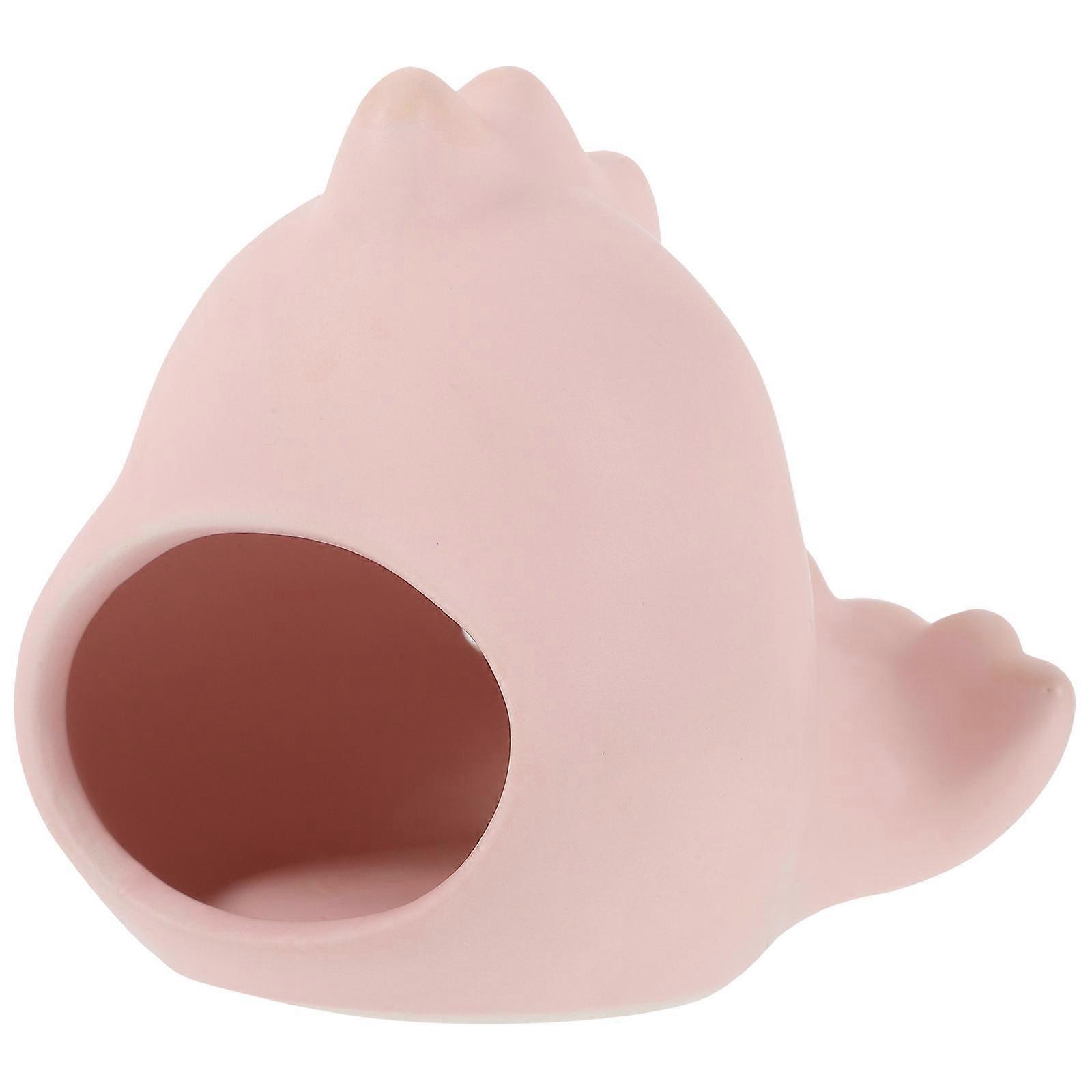 Dinosaur Shaped Ceramic Hamster Hideout Durable Cooling Nest for Pet Hamsters, Comfortable Rest House for Summer Play & Relaxation