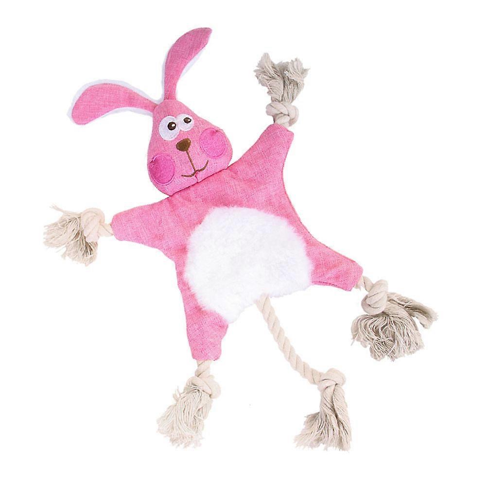 ペット用チュアブルぬいぐるみ 咀嚼室内遊び時間 ピンクラビットシェイプ 1パック