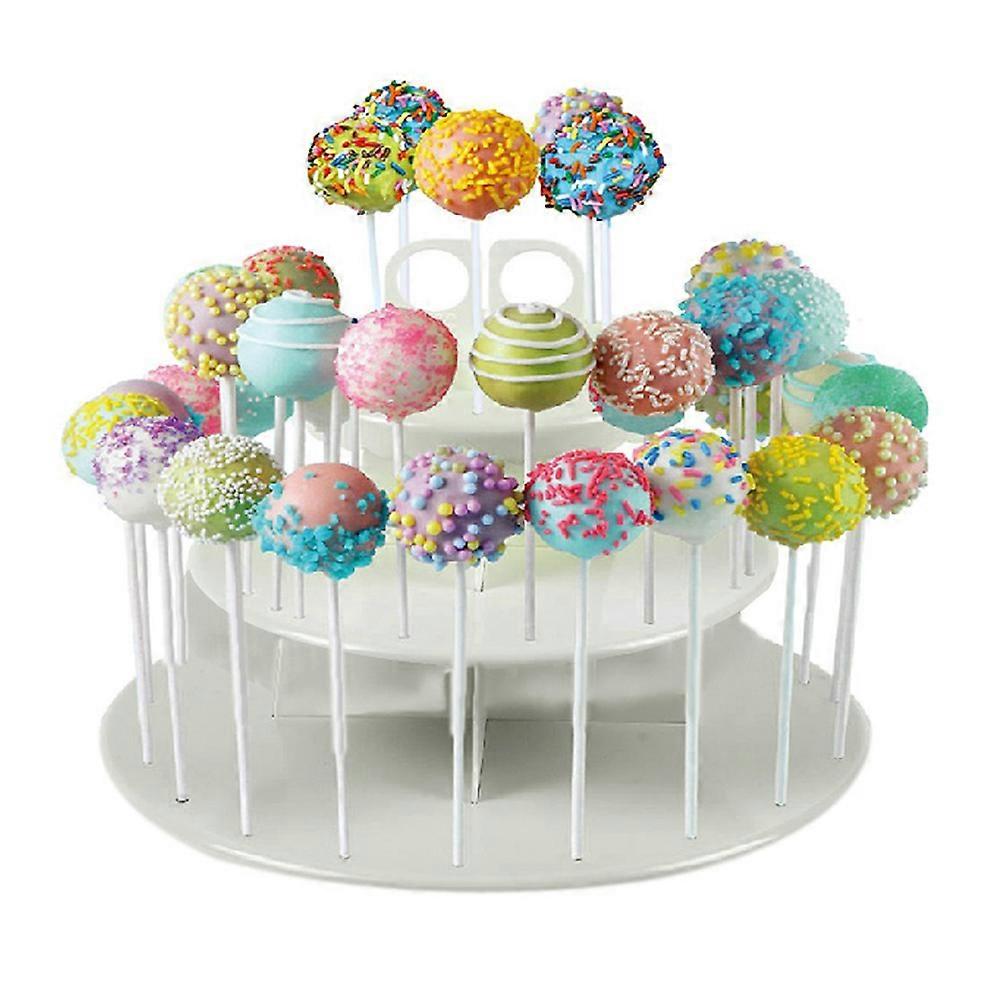 Présentoir rond à 3 étages Cake Lollipop pour gâteaux de mariage, 42 trous