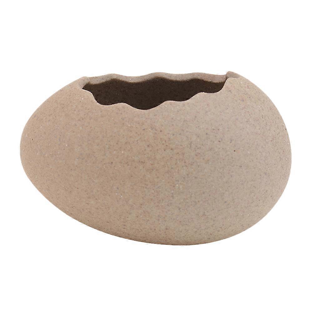 Decorative Eggshell Food Dish Ceramic Vase Ostrich Egg Shape Simple Design Wedding Decor Capacity 80ml Storage Container 1Set