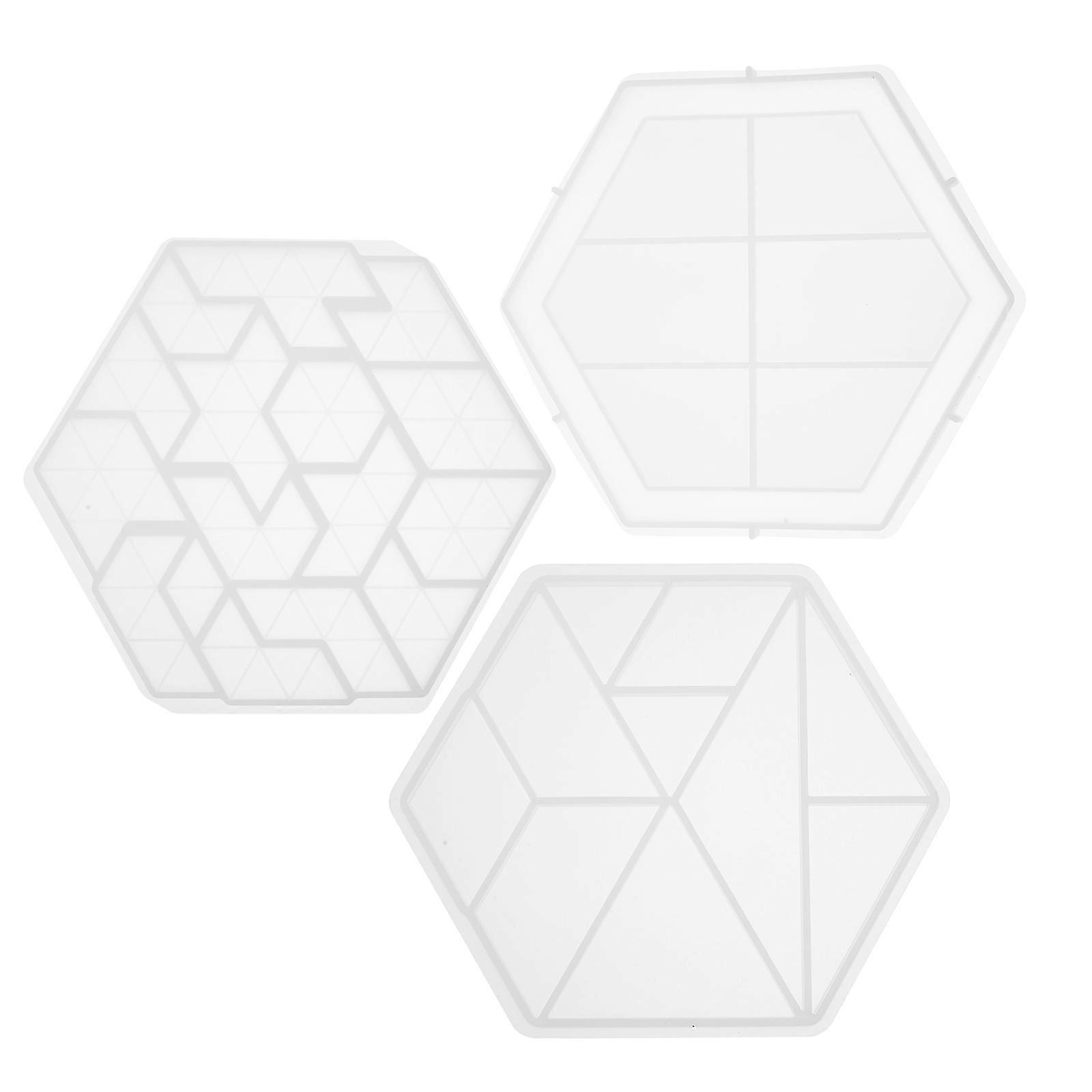 3pcs Silicone Jigsaw Puzzle Molds Unique DIY Tangram Casting Mold for Home Decor, Flexible & Reusable for Craft Projects & Hands On Fun