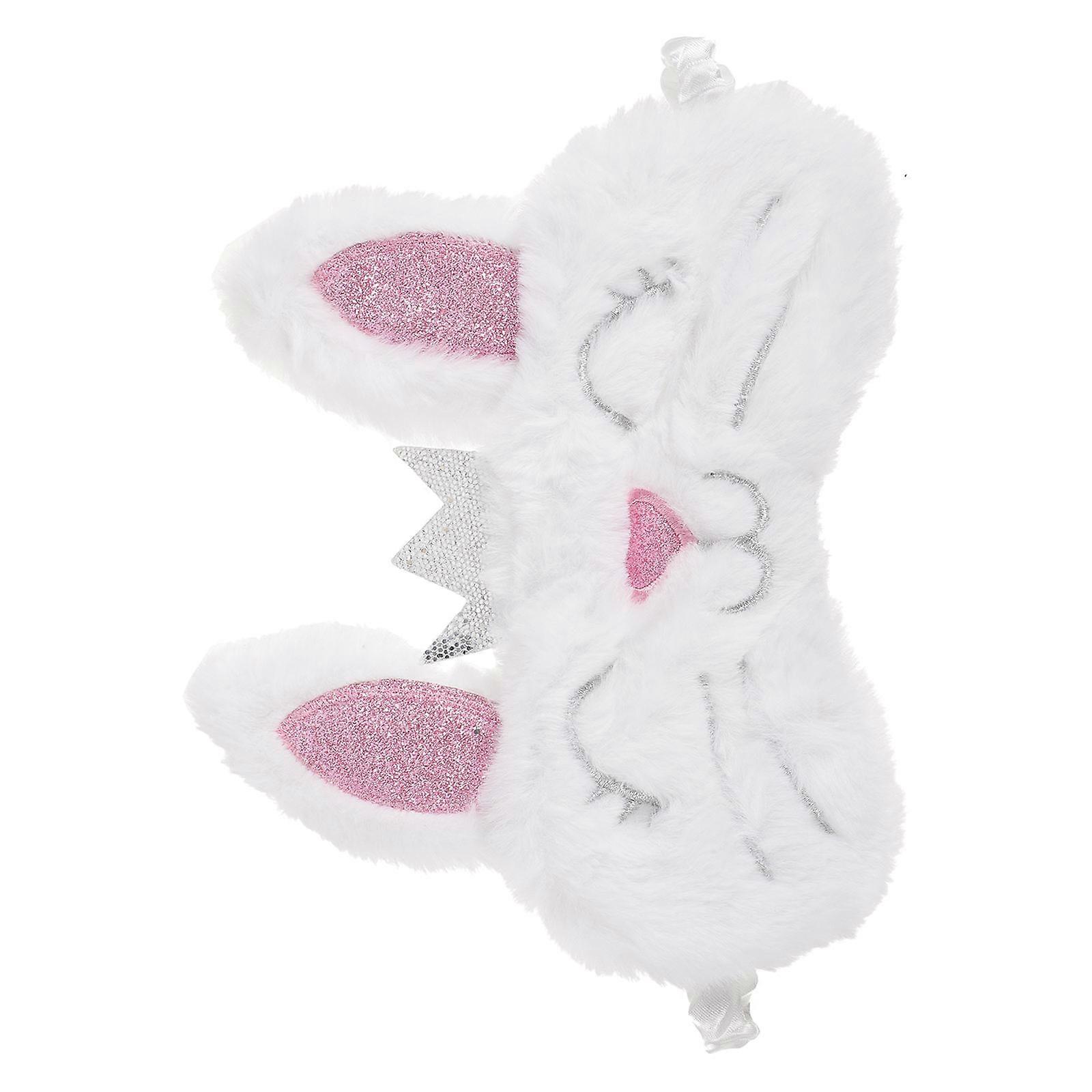 Rabbit Mask Plush For Sleep Aid Light Blocking During Travel Naps 1Set