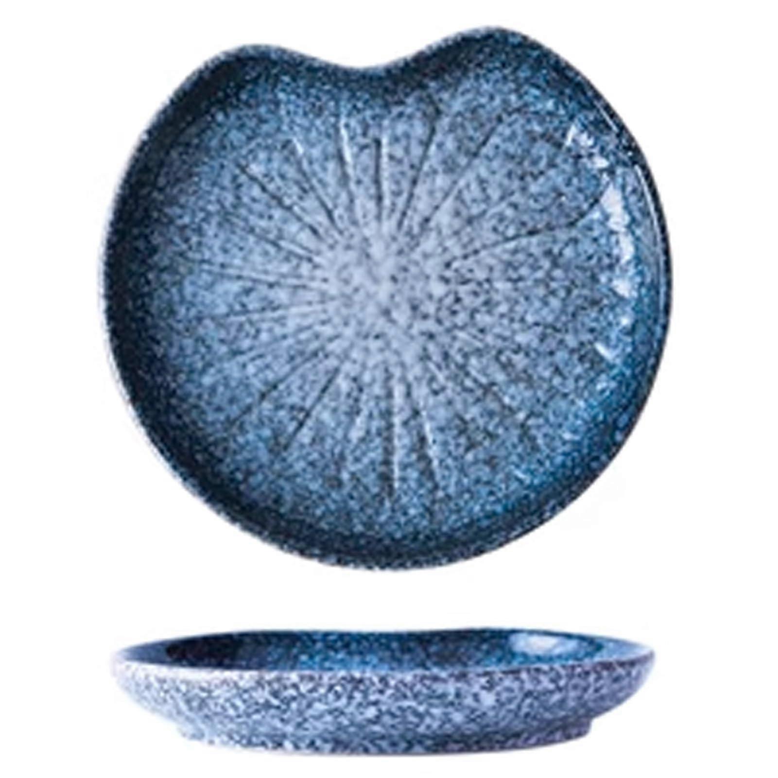 1 Piece Porcelain Irregular Shaped Flat Salad Plates, 5 Inch Rustic Bowls for Serving Desserts/Appetizers/Fruit (Color : E)