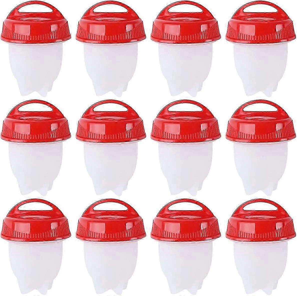 12pcs Silicone Egg Boiler Set - No-Shell Egg Cup Nonstick Cookware for Eggs