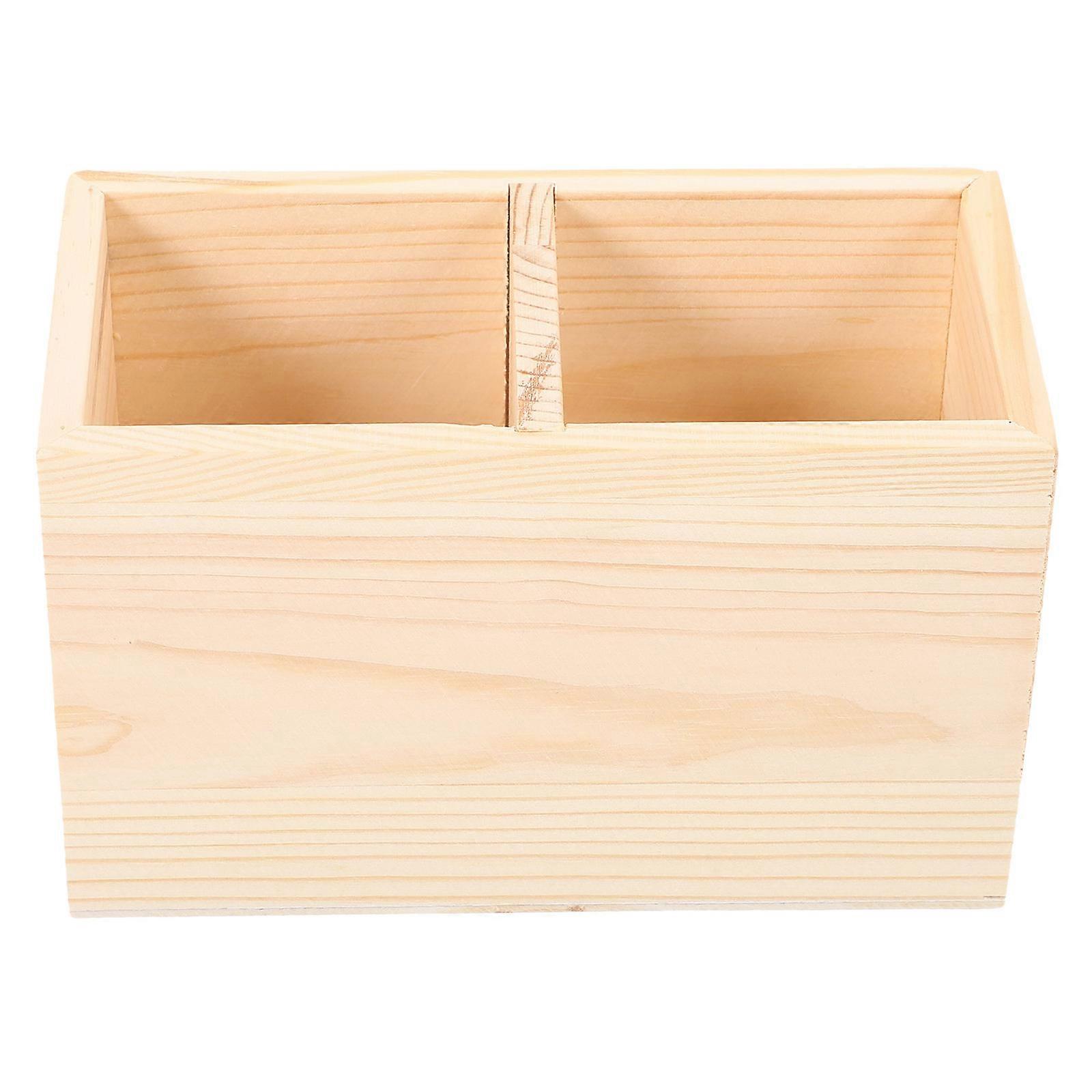Pen Container Wood Unfinished Solid Color Case Pot For Craft Project present Giving Adults Kids Storage 1Set