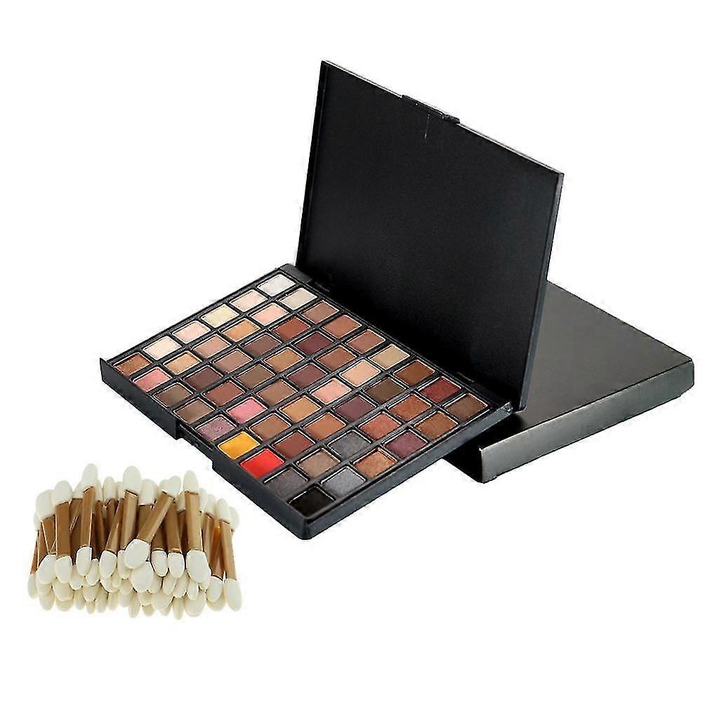 54 Color Shimmer Matte Eyeshadow Palette +50pcs Sponge Eyeshadow Brushes Set