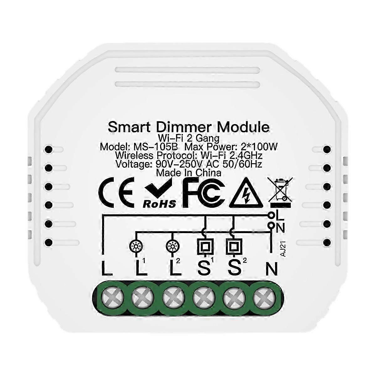 DIY Smart WiFi LED Dimmer Switch 2 Way Switch Voice Dimming Smart Switch for Smart Life Alexa Tuya A