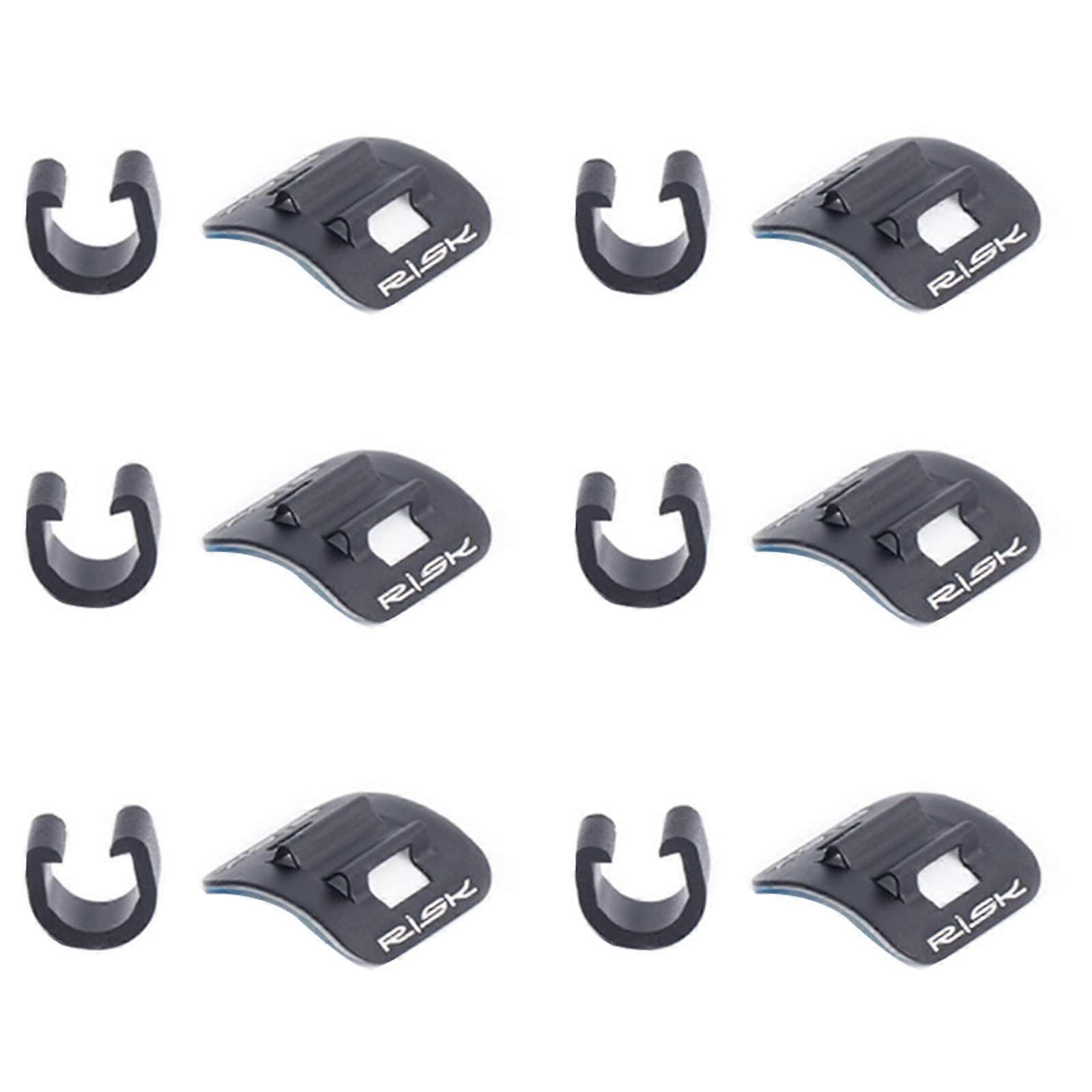 6pcs Bicycle Cable Guide Holder Set, Self-Adhesive Alloy C-Clip for Hydraulic Brake Shift Cable Housing, Compatible with Various Bikes