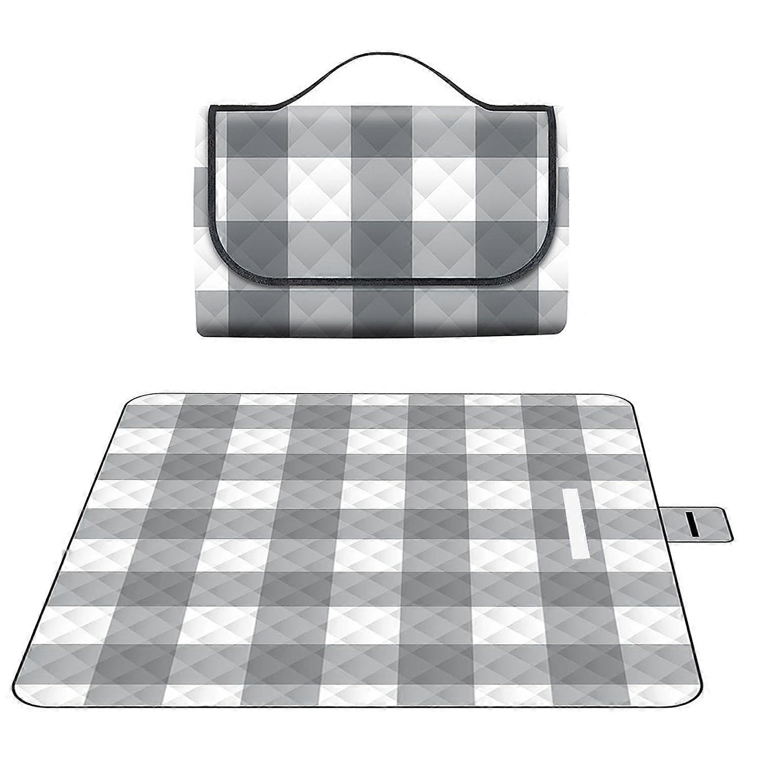 Picnic Blanket 200x200 cm Waterproof Large Beach Blanket Foldable Camping Hiking Blanket with Handle Machine Washable