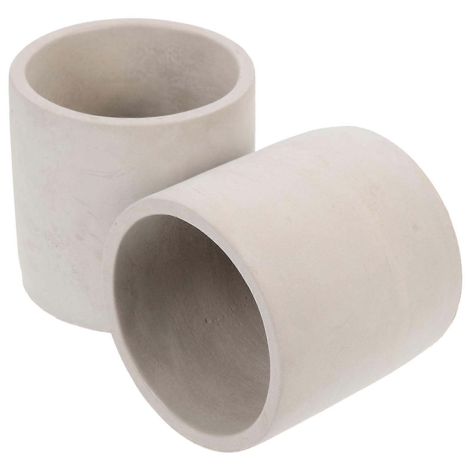 Succulent Plant Pot Cement Flower Pot for Home 2Pcs White Multi-Function
