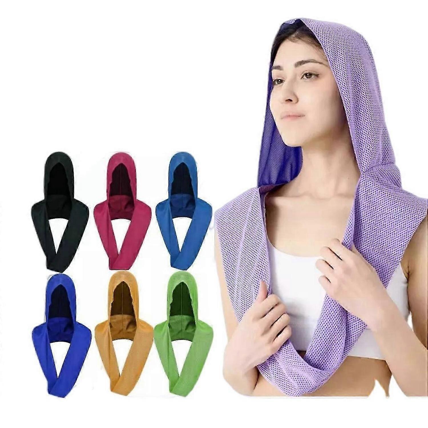 Serviette froide pour temps chaud, serviette de sport douce et respirante serviette à capuche rafraîchissante
