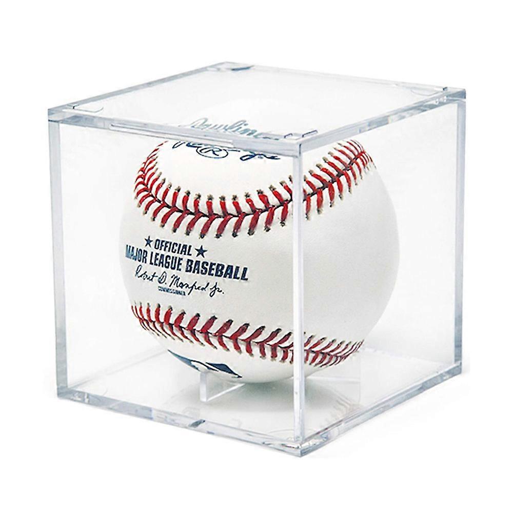 Baseball Case For Display Acrylic Softball Storage Boxes Holders 8x8x8cm Transparent 2Pcs