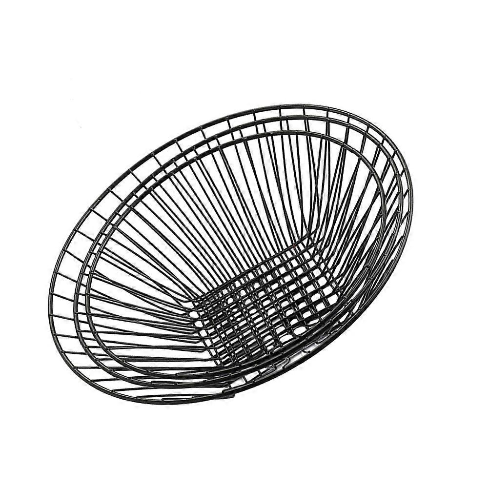 Iron Art Hanging Fruit Basket Three-Layer Storage Breathable Design 1Pack Black