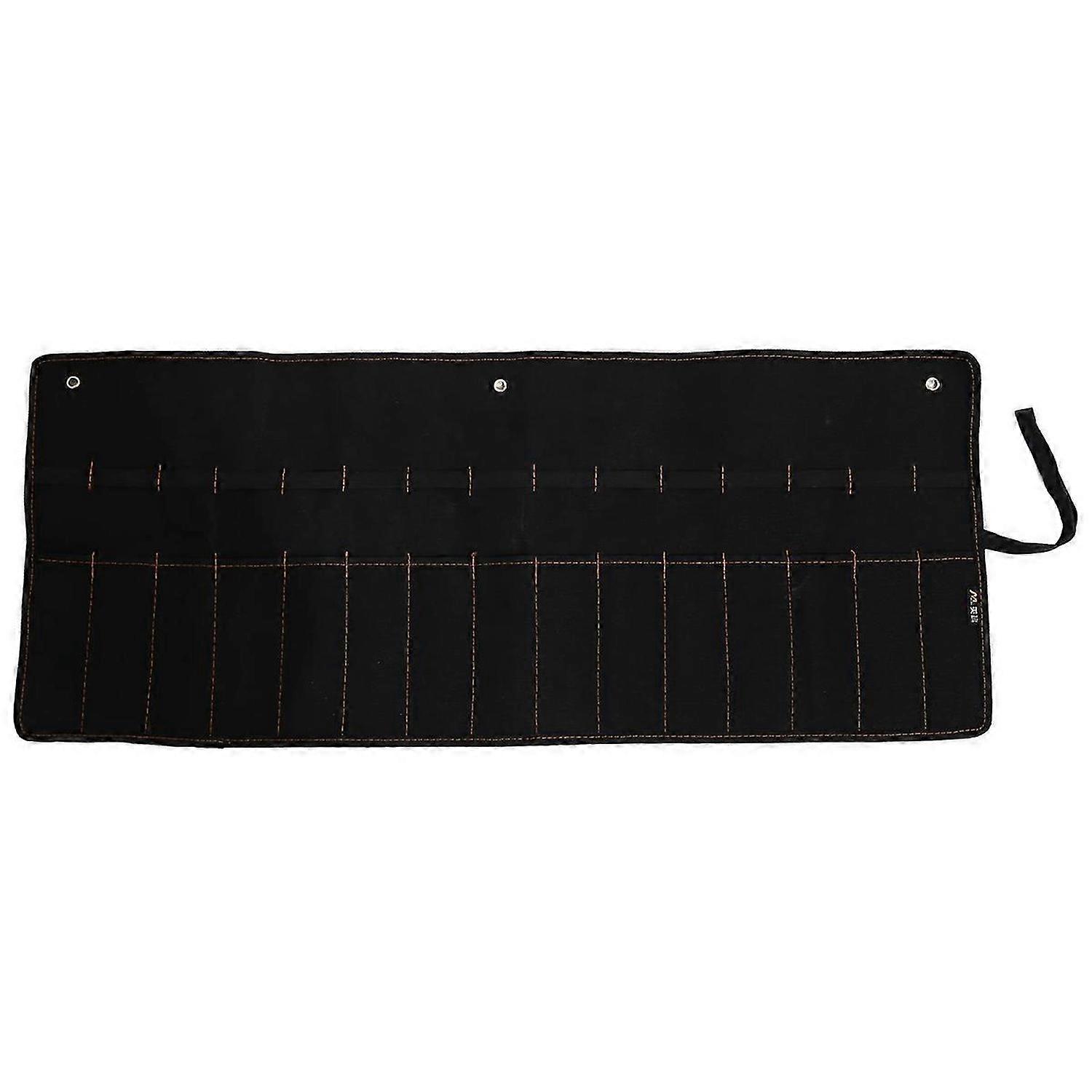 Chisel hanging bag Canvas Pocket Tool Roll Holder Wrench Pouch 15 Pockets for Knife Hammers Gouges C
