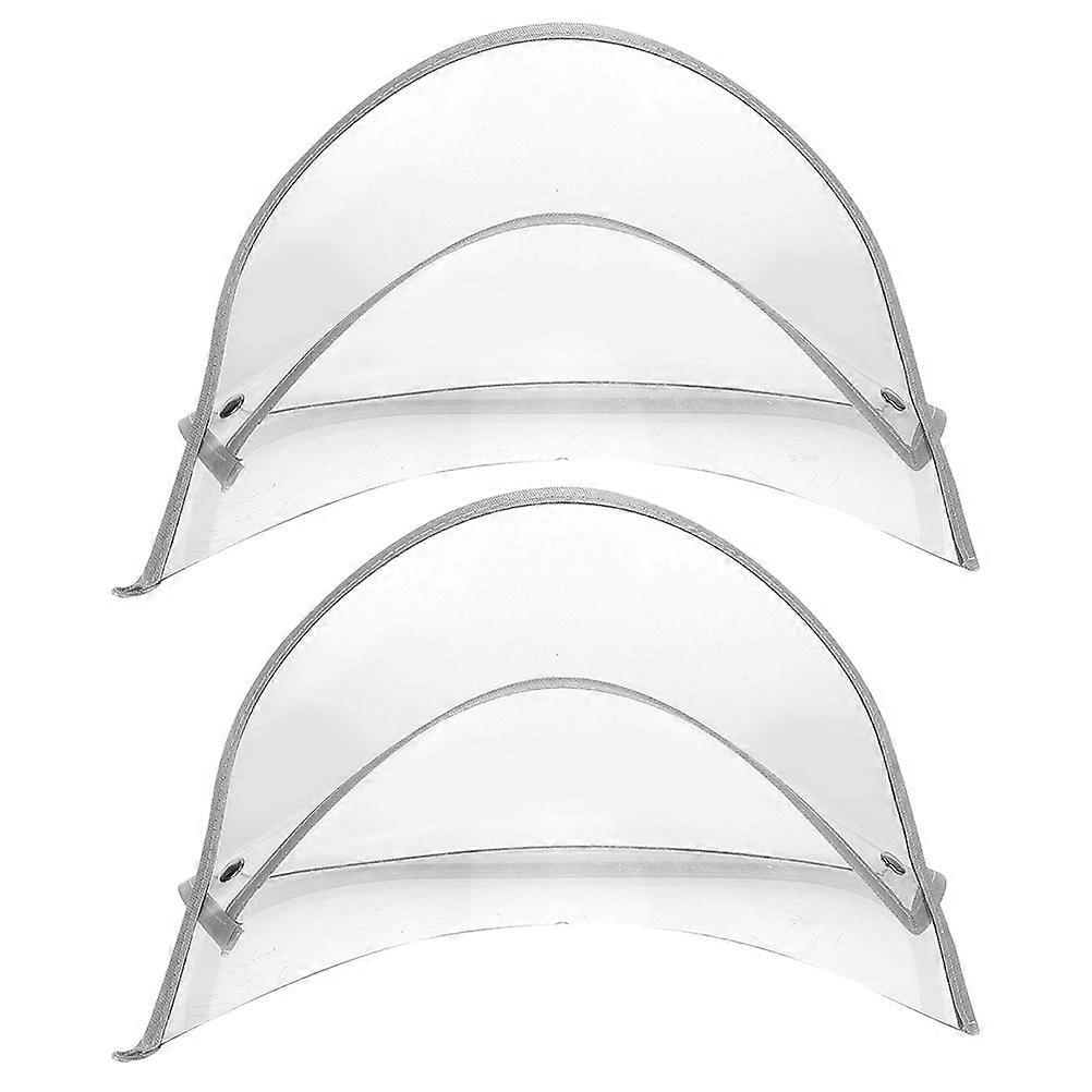Raincoat Hat Brim Shield Visor Water Shielding Plastic 23.00X20.00X0.50CM For Adults 2Pcs