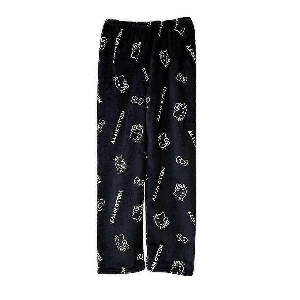 Komfortabel pyjamas for kvinner over hele trykk flanell jul søvn pyjamas bukser