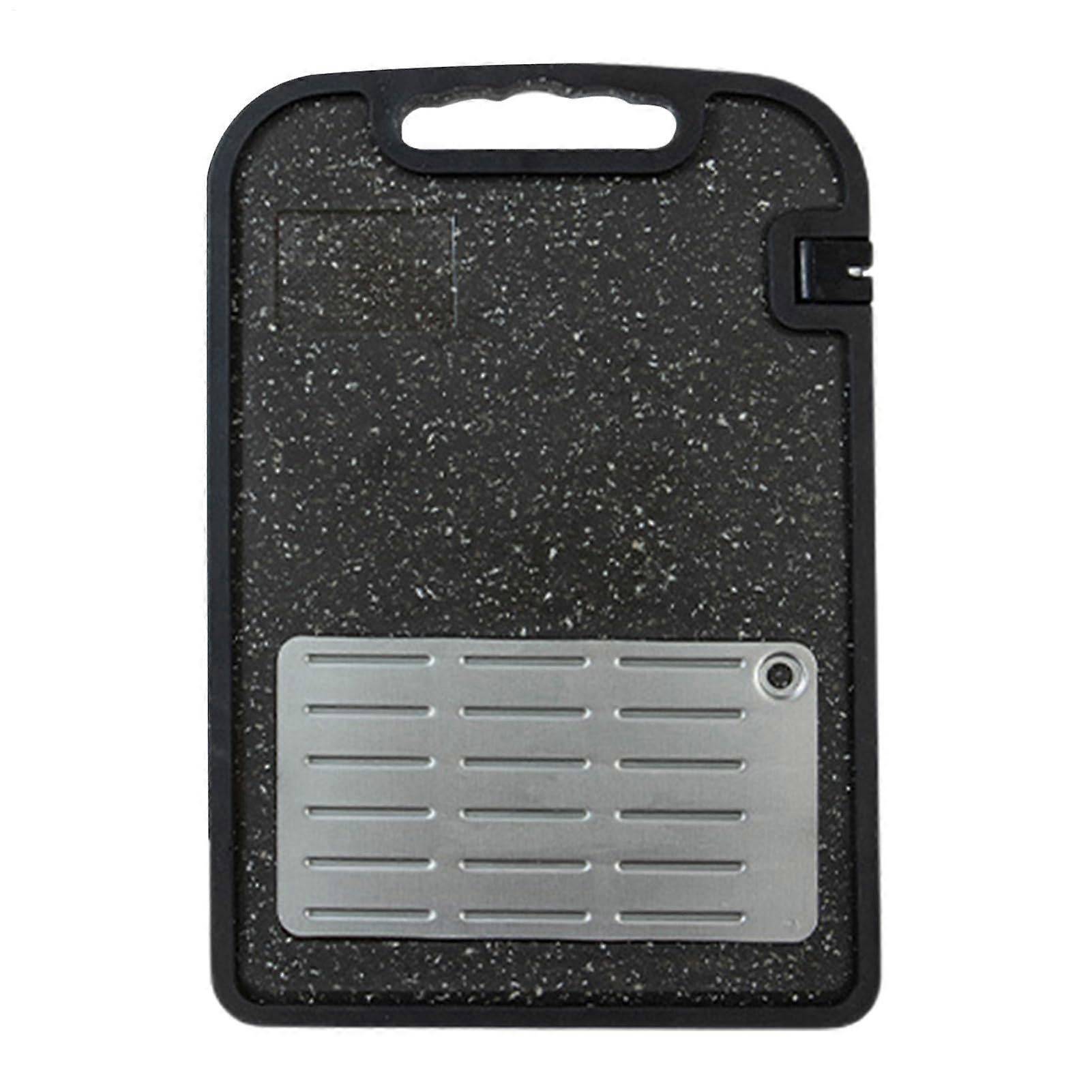 Thawing cutting board, doublesided meat board with garlic grater portable nonslip mat in dark gray
