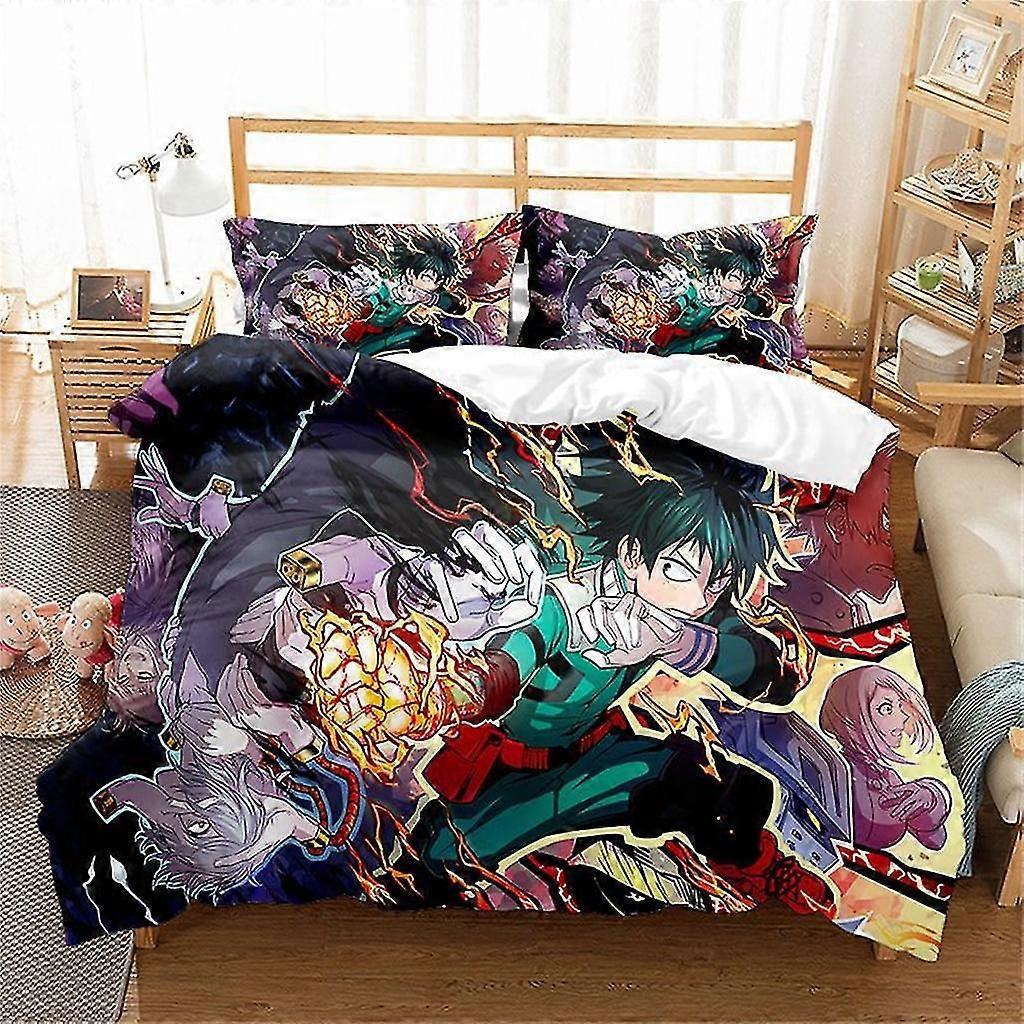 Soft Microfiber Anime Bedding Set with Duvet Cover & 2 Pillowcases for My Hero Academia Fans - Twin to King Size