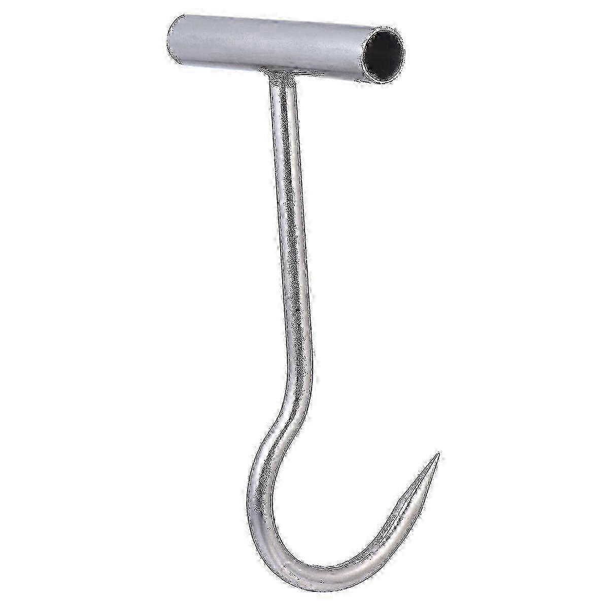 Meat Hooks for Butchering T-Shaped Steel Hook with Handle Butcher Shop Tool Kit