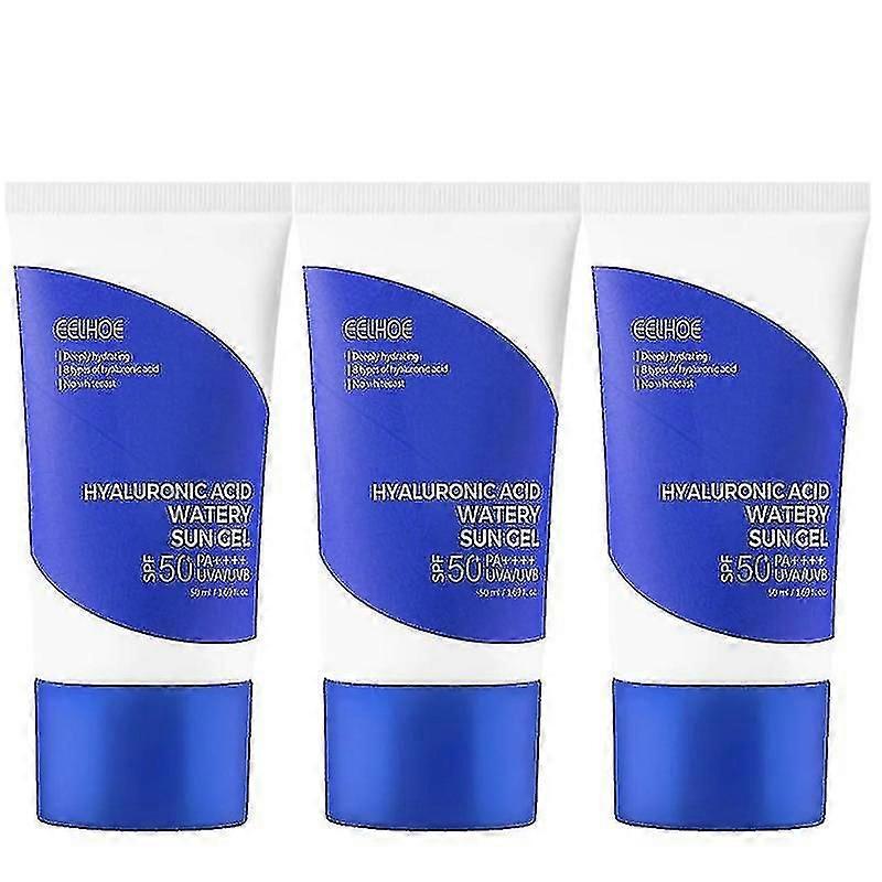 ヒアルロン酸配合 ウォータリーサンジェル 日焼け止め 50ml SPF50+ PA++++ 3個