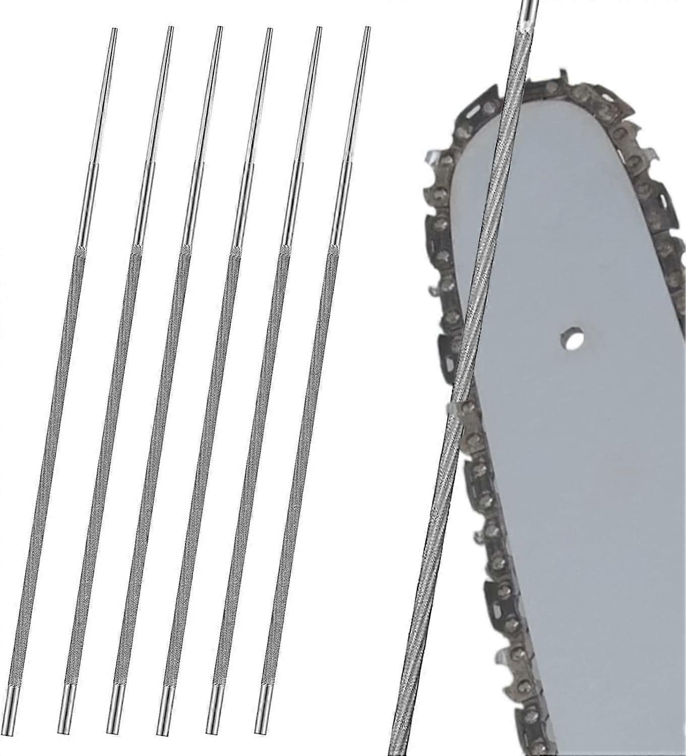 Round files, 6 pcs 4.8mm Chainsaw sharpening files for sharpening chainsaw chains