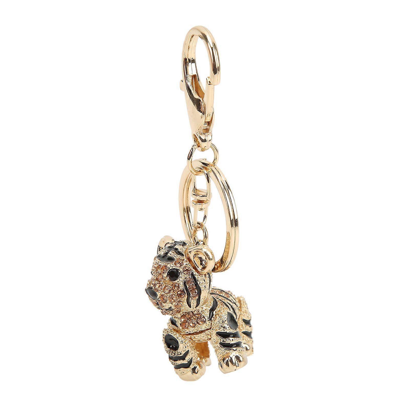 2025 Latest Model  Tiger Keychain Three Dimensional Small Tiger Rhinestone Car