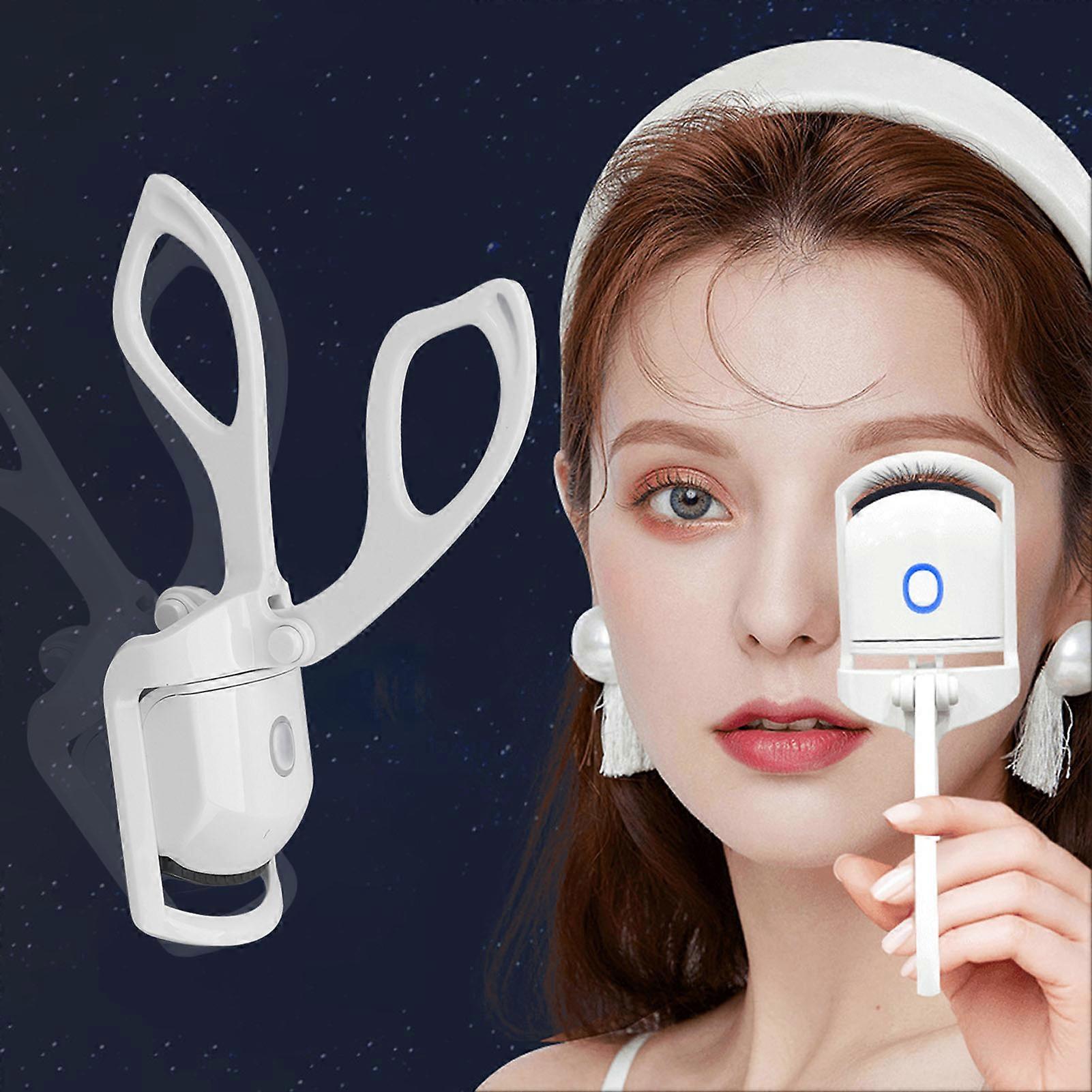 Heated Eyelash Curler USB Chargeable Long Lasting Mini Portable White Lash Curling Tool