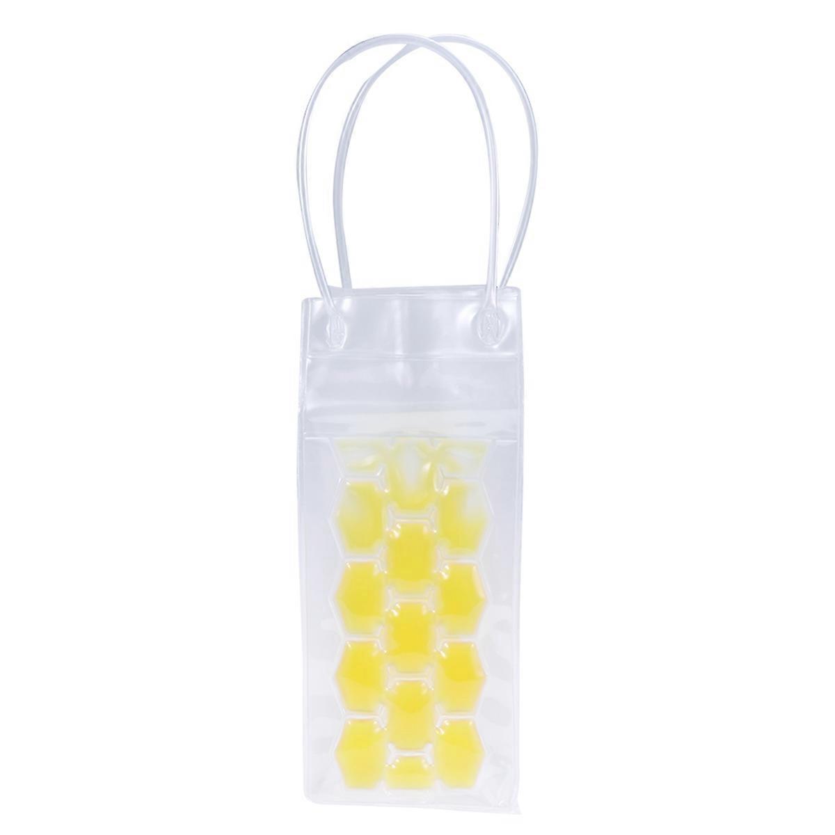 Cooler Sleeve Yellow 750ML PVC Double-Sided Freezer Bag Chilling For Pool Parties 1Pcs
