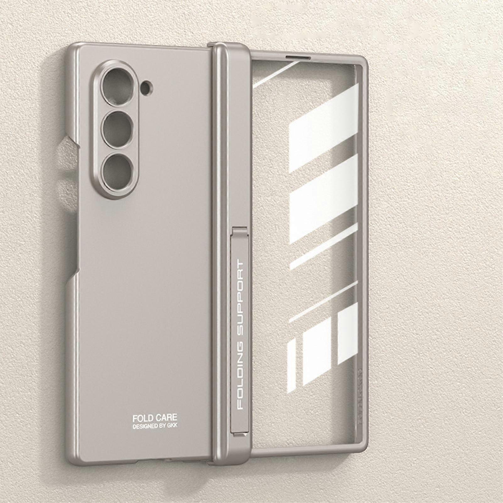 for Samsung Galaxy Z Fold 6 5G Case with Magnetic Hinge Protection and Adjustable Kickstand & Screen Protector, Ultra Thin PC Hard Back Shockproof Cov