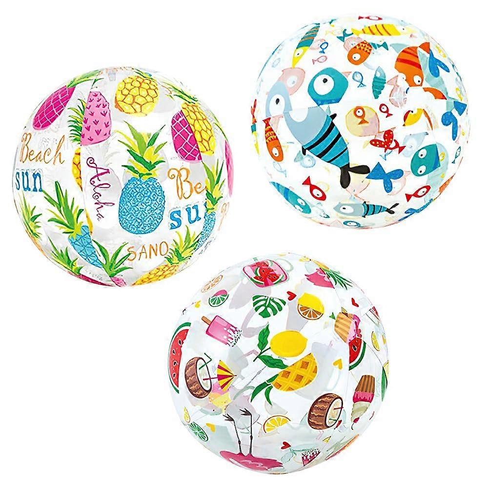 Inflatable Water Ball 35 cm - Pack of 3 Transparent Beach Balls for Pool, Party, and Water Play Toys