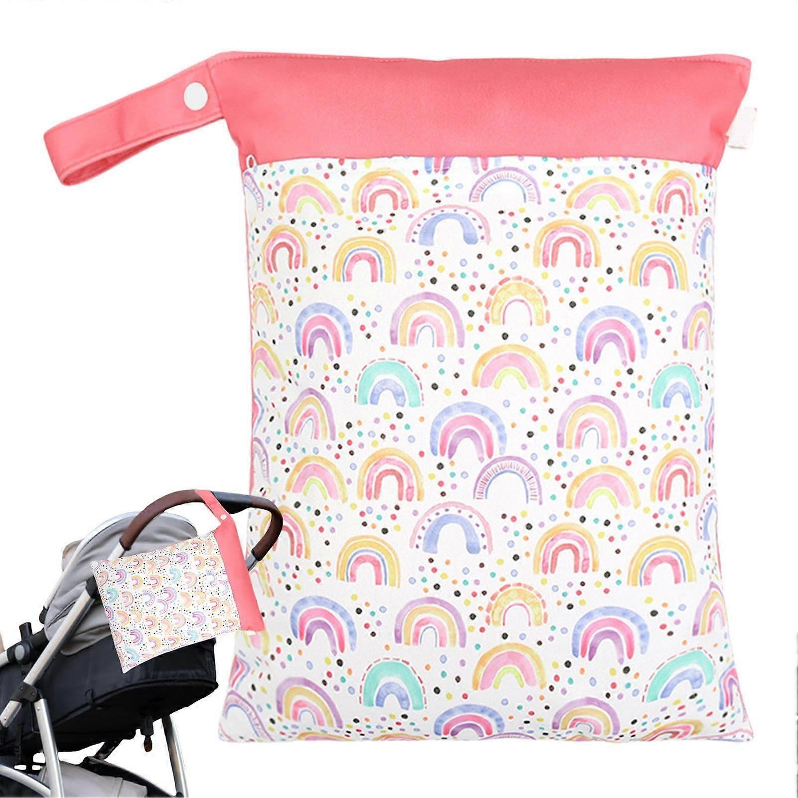 Packs Wet Bag | Waterproof Reusable Diaper Wet/Dry Bag | Double Zipper Storage Pouch for Baby, Swim, Travel, Beach