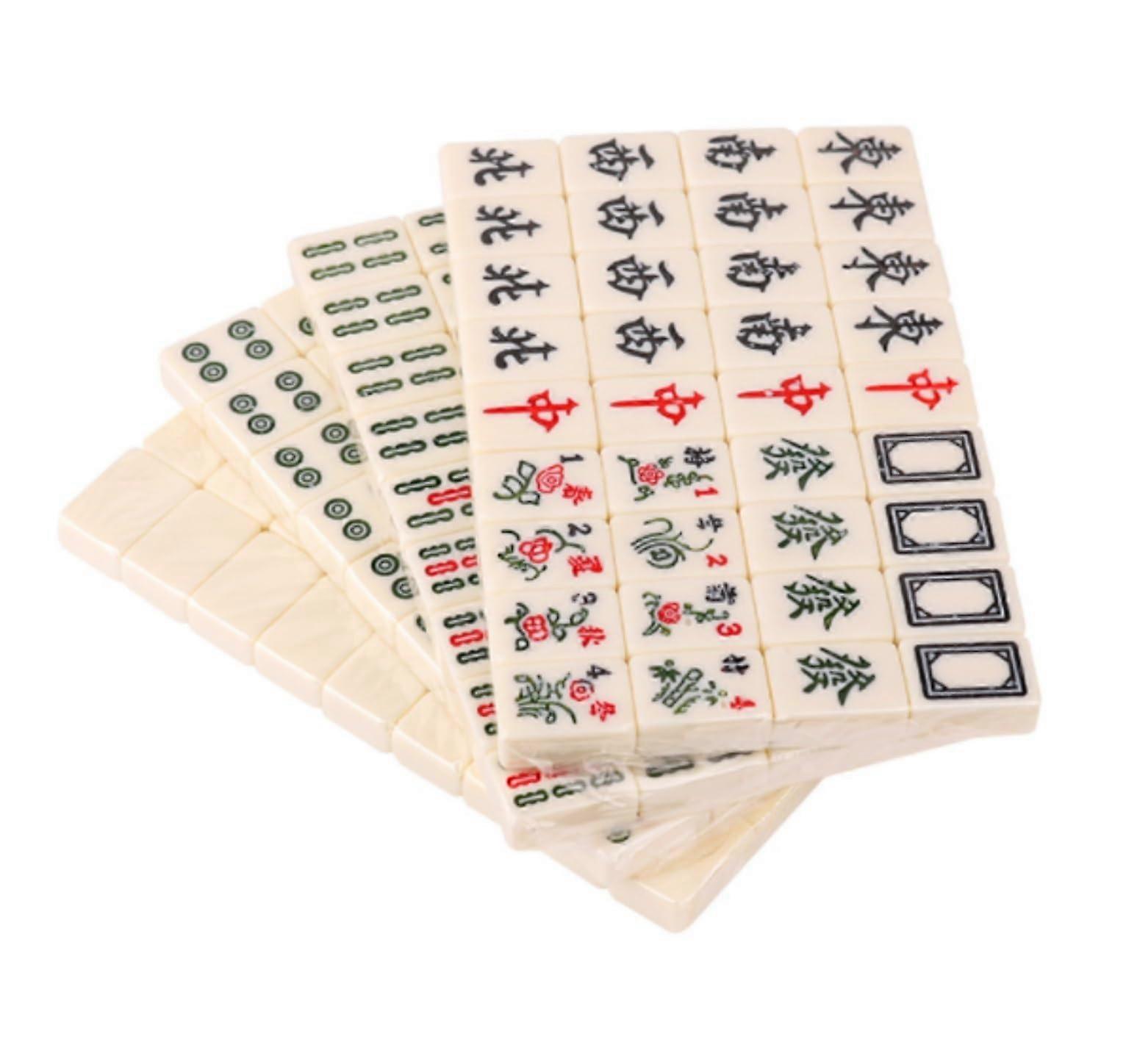Chinese Mahjong, Mah Jong, Mahjong Tiles, Household, Hand Mahjong Tiles, Dormitory, Mahjong Tiles, Mahjong, 144 Sheets Mah Jongg Set (White)