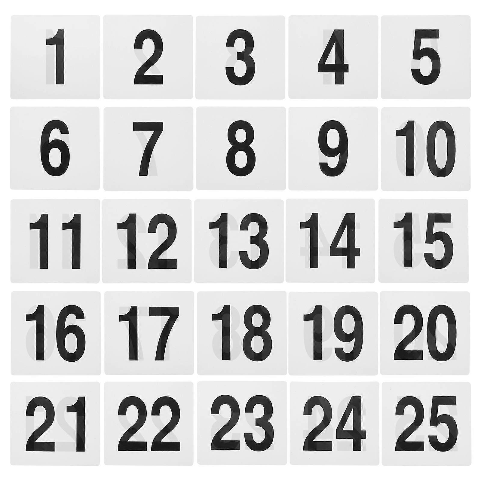 25pcs Tabletop Number Sign Wedding Party Number Seat Card Club Bar Number Marker(1-25)