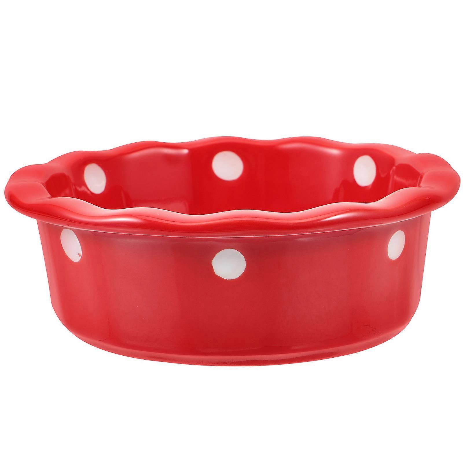 Dog Bowls Small Ceramic Pet Food Container Home Decor Round Shape Durable Easy to Clean 1Pc