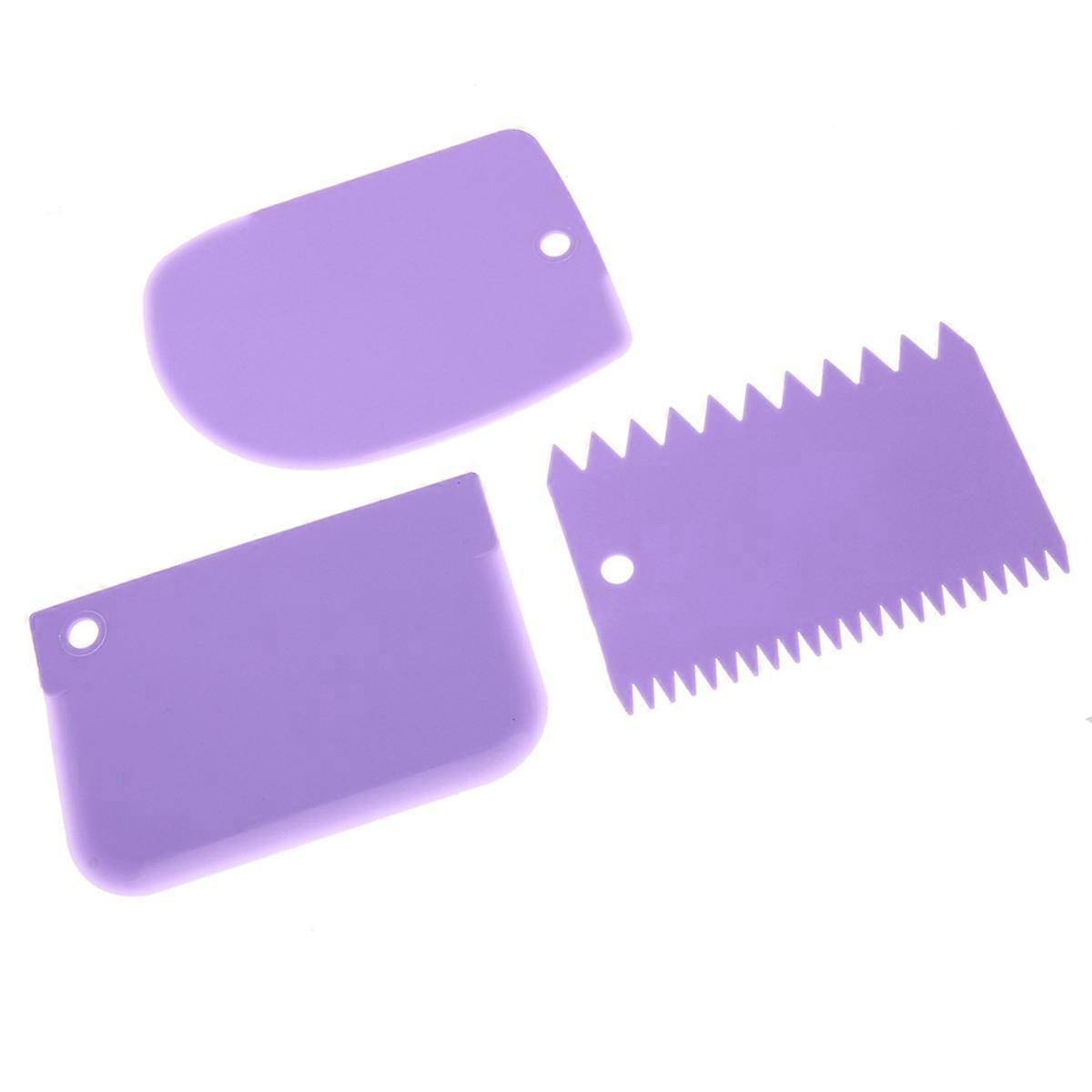 Useful Baking Tools Cake Decoration Tools Smooth Icing Family Restaurant Violet 3Pcs