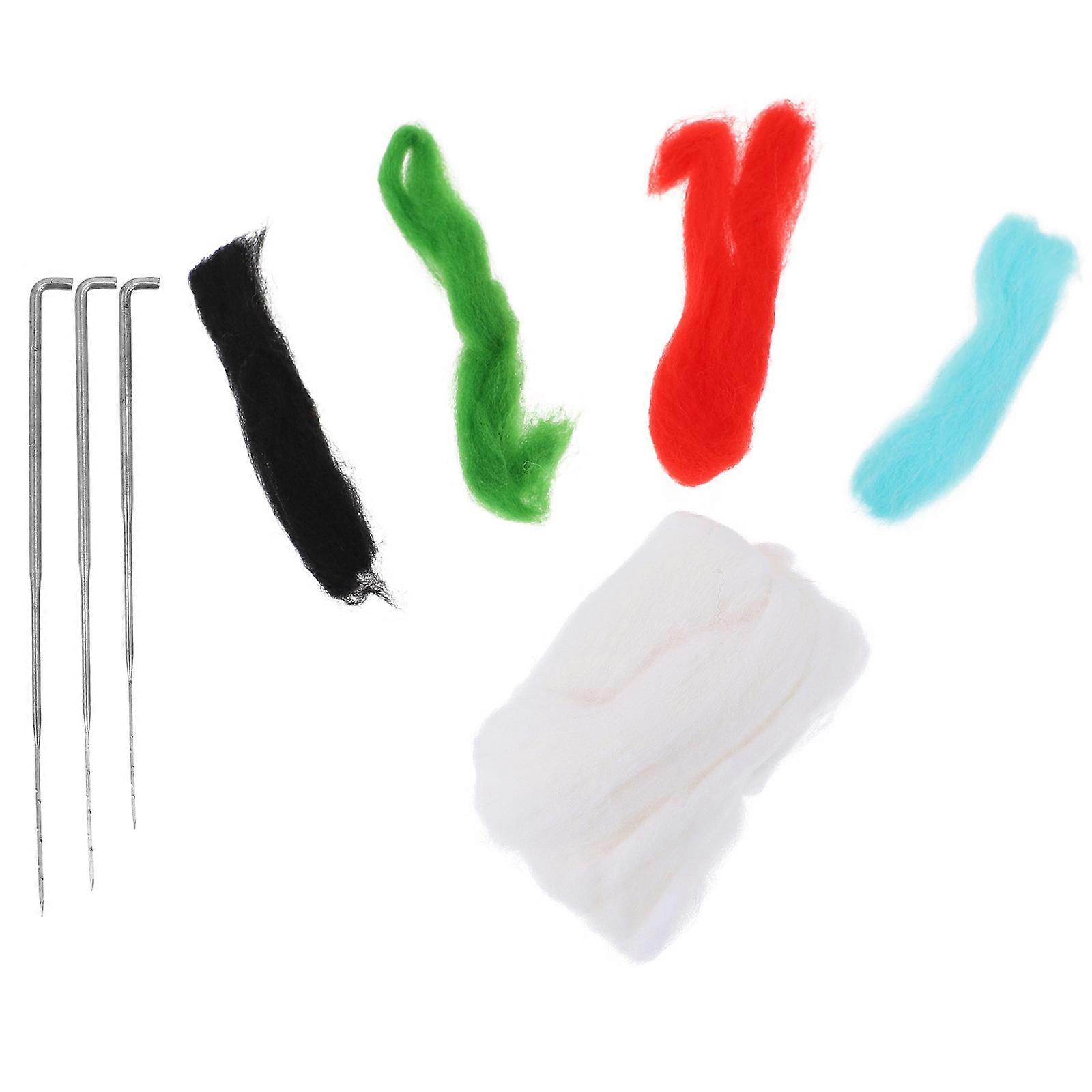Felting Kits For Beginners Adult Christmas Wool Felt Craft Kit Craft Making present White 7x4x4cm Snowman Shape 1 Set
