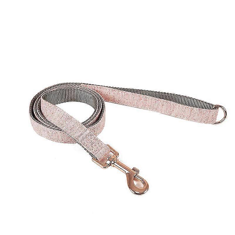Inclined Webbing Leashes 2.0CM×125CM Pink Twill Nylon Dog Leash For All Dog Breeds Robust And Durable