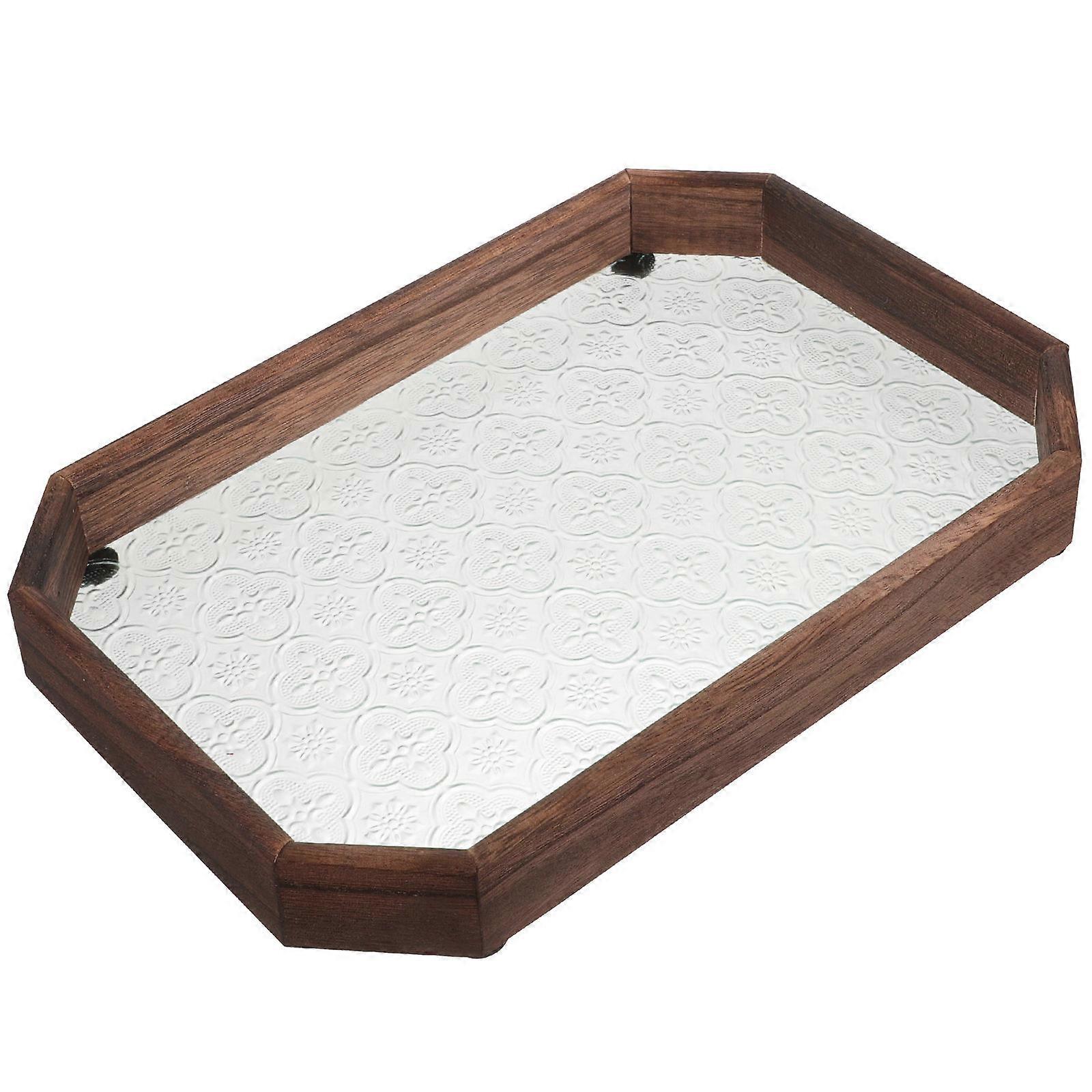 Vintage Serving Trays Chinese Dessert Storage Container Glass Material Octagonal Shape Homeowners 1Set