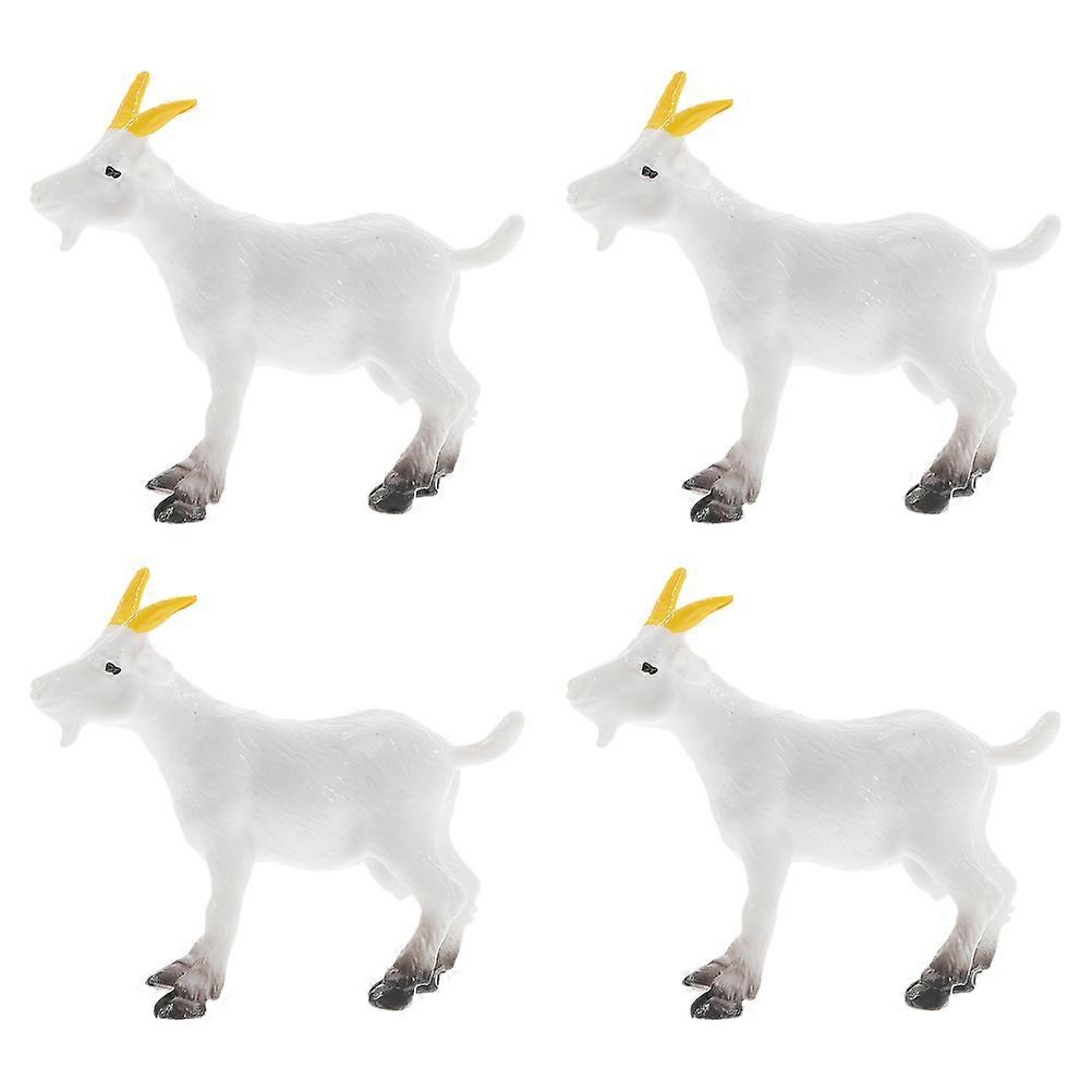 Sheep Decor Miniature Sheep Figure Farm Style Garden Decor Desktop Display PVC Material 4Pcs