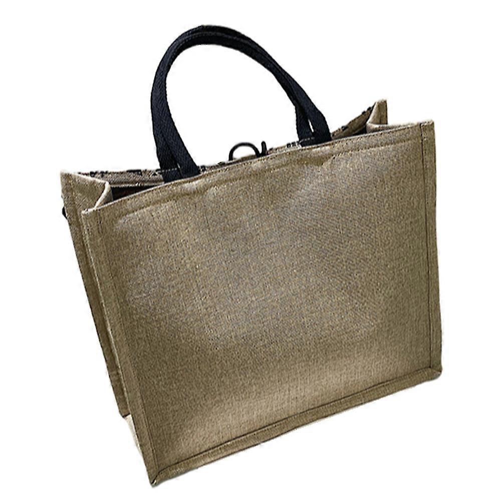 Linen Tote Bag for Women – Reusable Lightweight Burlap Shopping Handbag – Multi Purpose Storage Bag for Travel Beach Grocery and Daily Use