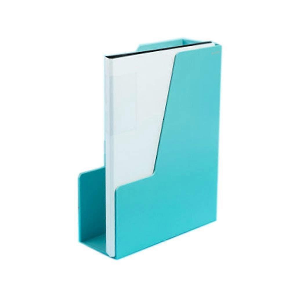 Magazine File Rack - Blue Folder Organizer for Magazines and Newspapers - File Storage Shelf for Office Decoration and Book Classification
