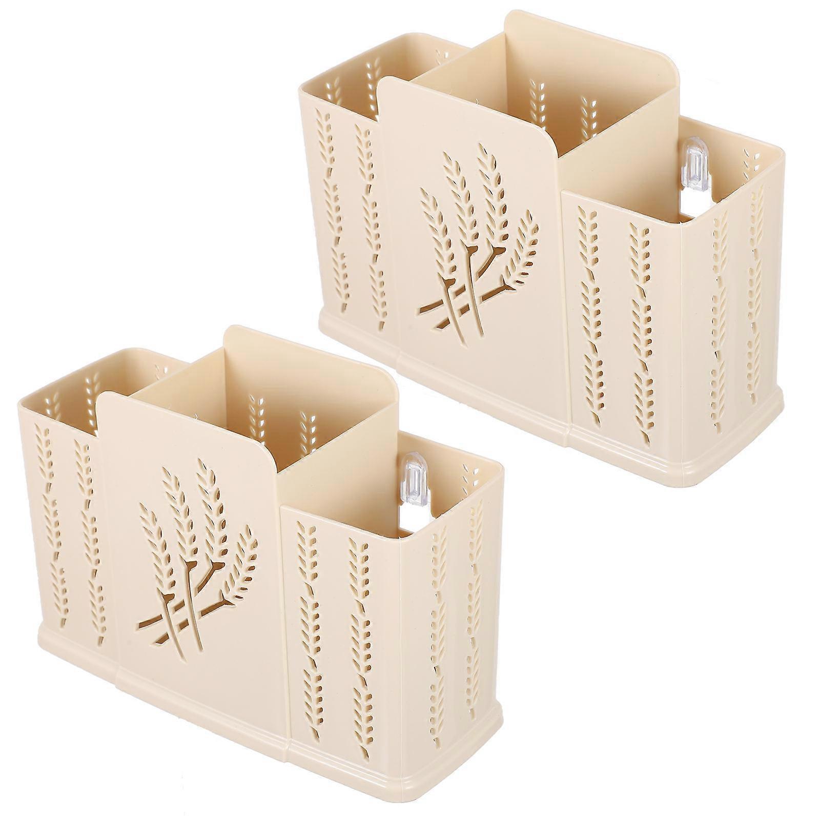 Cutlery Container Wall-Mounted Kitchenware Organizer Home Kitchen Use PP Material 19x8x13cm 2Set
