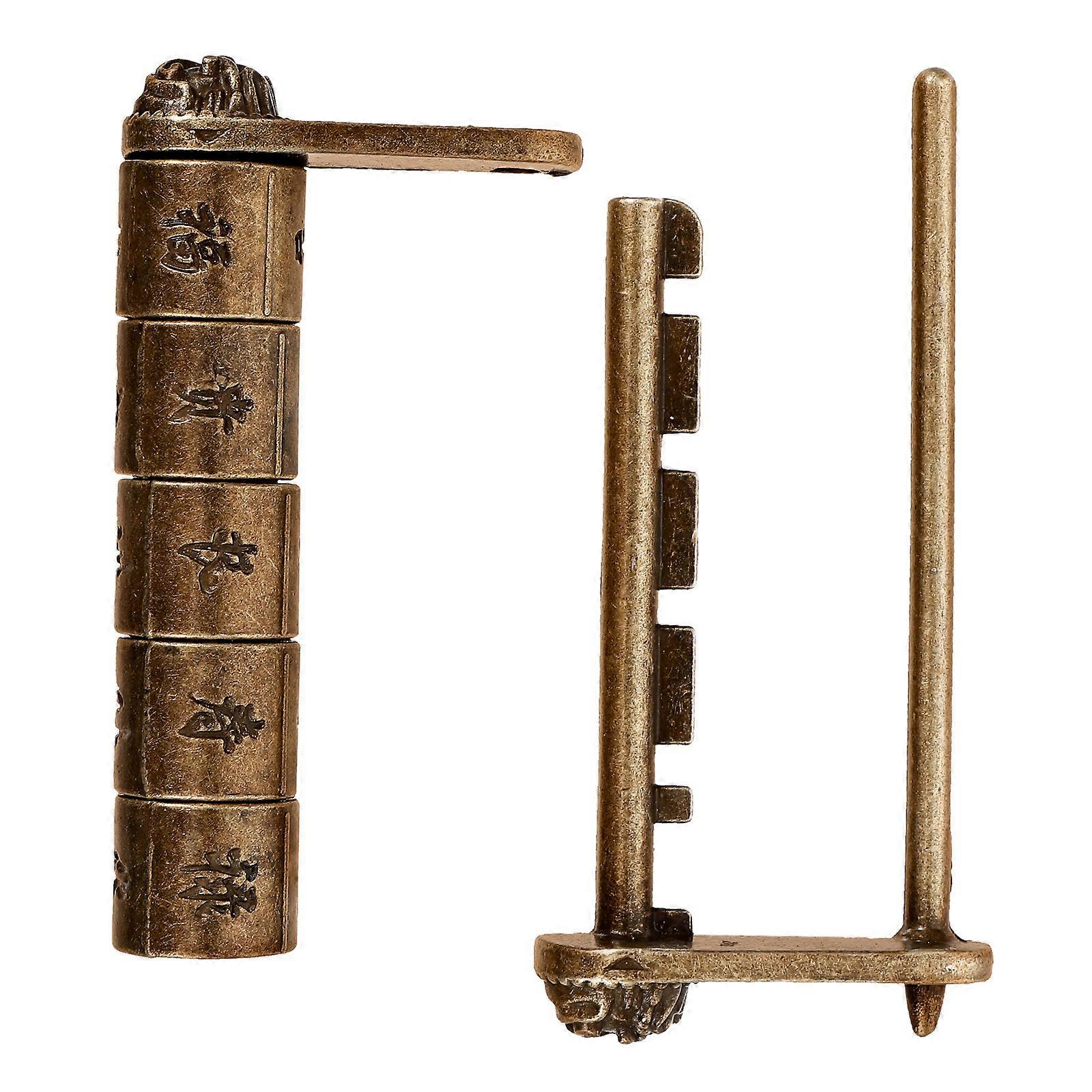 Vintage Chinese Ancient Lock Combination Password Padlock with Chinese Characters