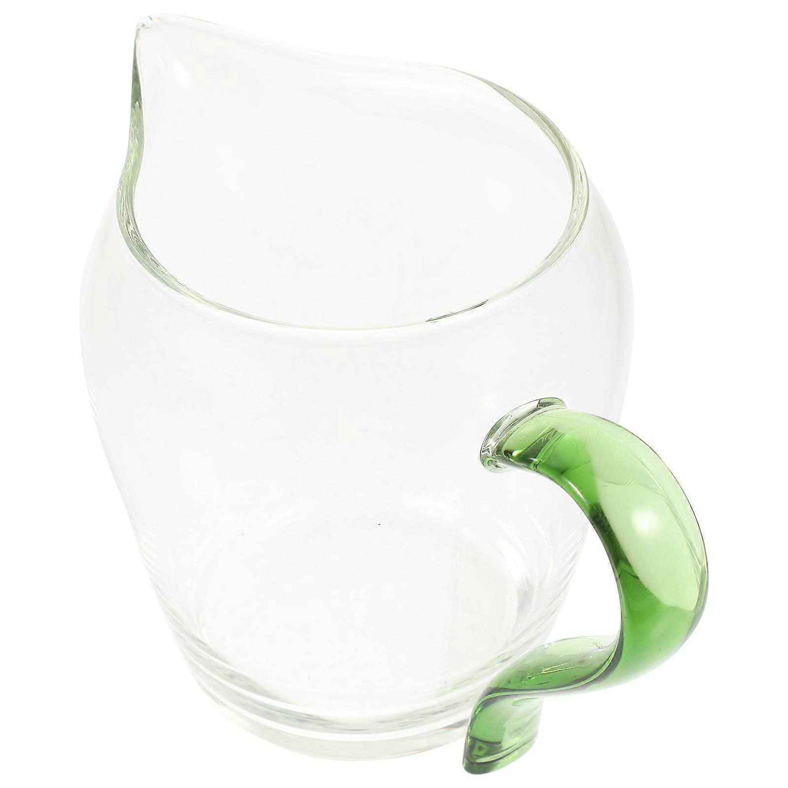 Heat Resistant Glass Gravy Boat with Green Handle – Versatile Serving Cup for Sauces, Juices, Tea, Ideal for Dining, Picnics, Barbecues