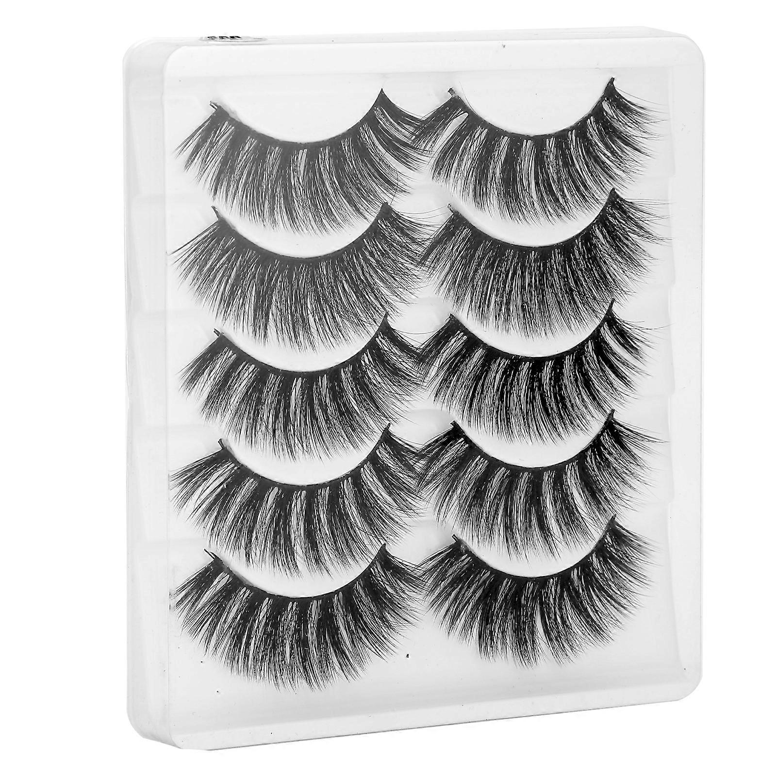 5 Pairs Three Dimensional False Eyelashes Daily Makeup Thick Curly False Lashes Set(003 )
