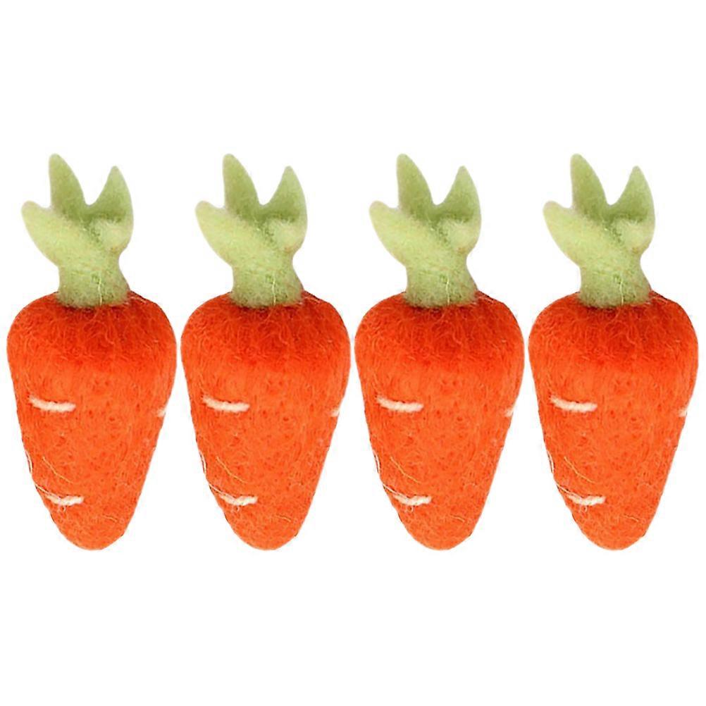 Cute Orange Felt Carrot Decor for Easter Vegetable Pin Crafts and DIY Projects 4pcs